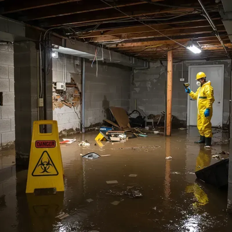 Flooded Basement Electrical Hazard in Nickerson, KS Property