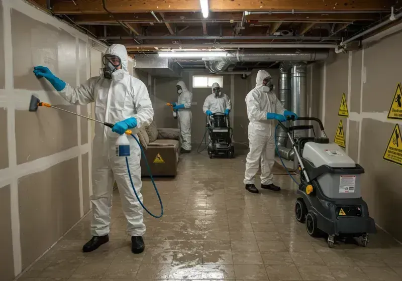 Basement Moisture Removal and Structural Drying process in Nickerson, KS